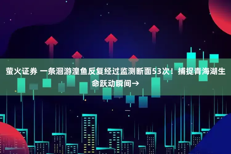萤火证券 一条洄游湟鱼反复经过监测断面53次！捕捉青海湖生命跃动瞬间→